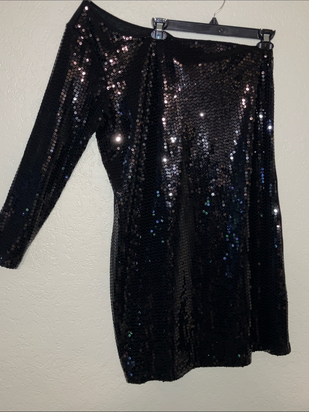 Baby Phat Black Sequin One-Shoulder Mini Dress